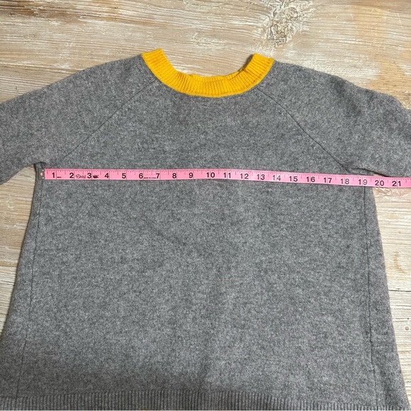 Boden Mollie Wool Cashmere Blend Sweater Color Block Gray and Yellow Sz M - Picture 11 of 12